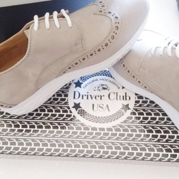 NIB Taupe Suede Wingtip Women's Drivers Derbys 5.5 MSRP $120 - REAL LEATHER!!! - Picture 6 of 12